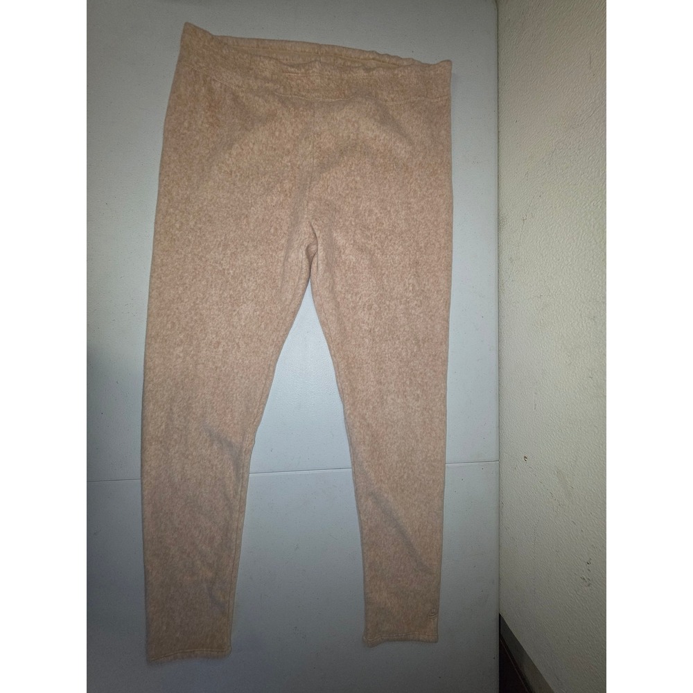 Cuddl Duds Fleecewear with Stretch Leggings Tan Heather Plus Size 1X High Rise